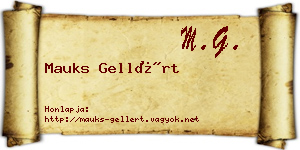 Mauks Gellért névjegykártya